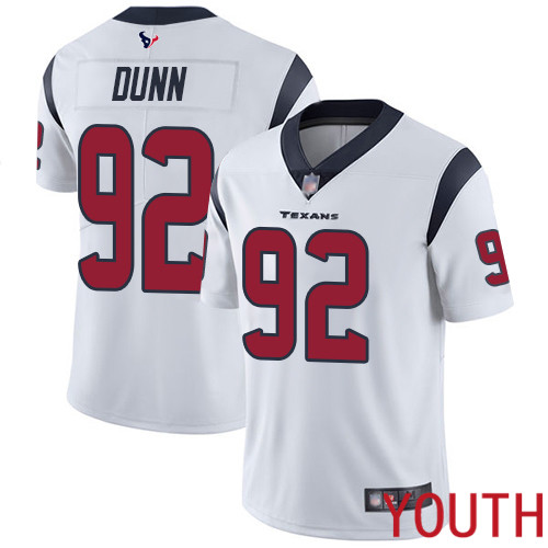 Houston Texans Limited White Youth Brandon Dunn Road Jersey NFL Football #92 Vapor Untouchable->youth nfl jersey->Youth Jersey